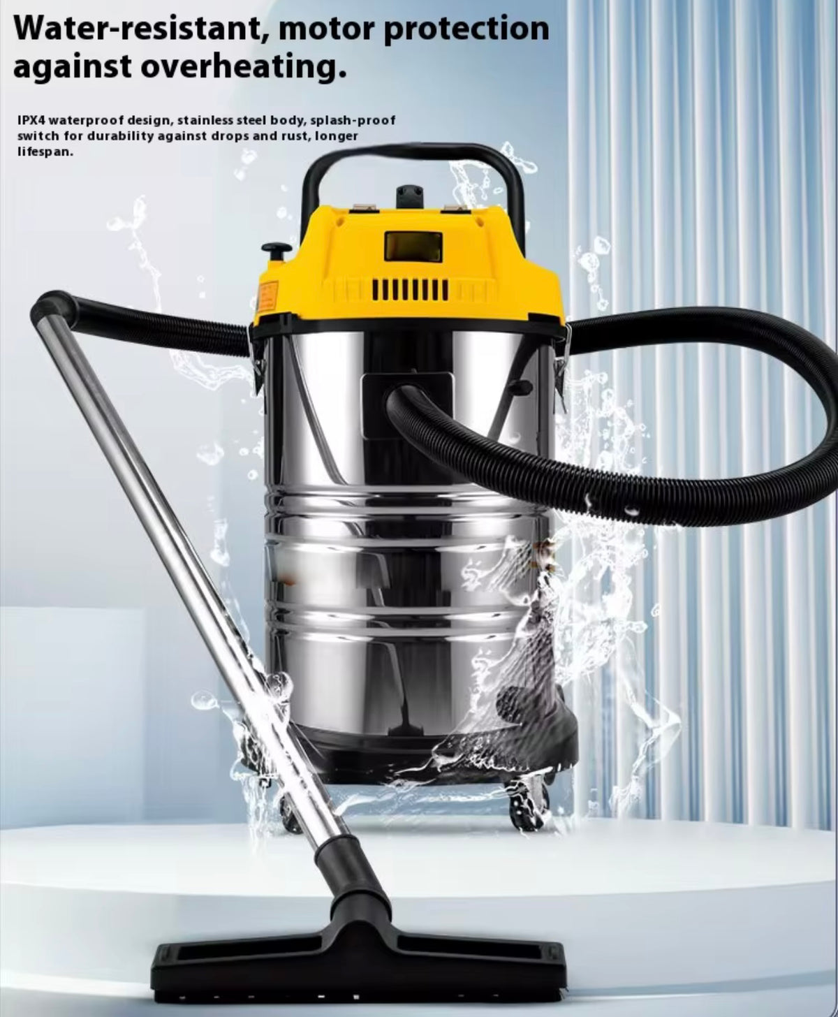 Commercial Stainless Steel Wet & Dry Vacuum Cleaner 35L 1800W Heavy Duty