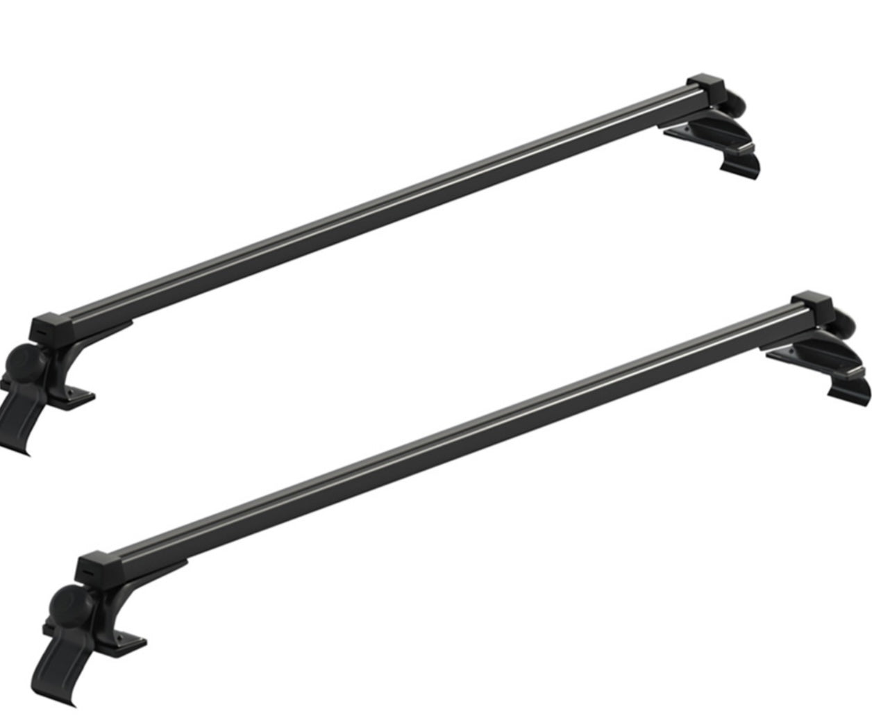 Universal Car Roof Racks Pod Aluminium Cross Bars 137cm Black  Adjustable with Mounting Brackets