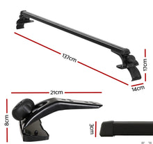 Load image into Gallery viewer, Universal Car Roof Racks Pod Aluminium Cross Bars 137cm Black  Adjustable with Mounting Brackets
