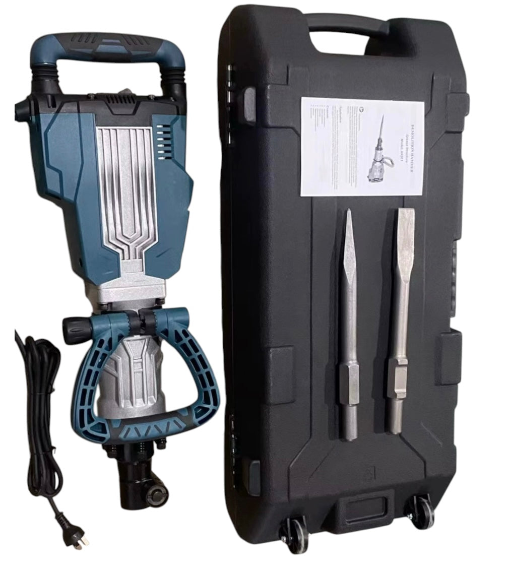 Industrial 2300W Heavy Duty Electric Demolition Jackhammer Grease System 75J 1900BPM HEX Head