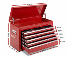 Load image into Gallery viewer, 9 Drawer Tool Box Cabinet Chest Toolbox Storage Garage Organiser Black
