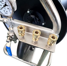 Load image into Gallery viewer, 200FT Heavy Duty Stainless Steel Jetting Reel 3/8” 5000 PSI with Gauge &amp; Valve
