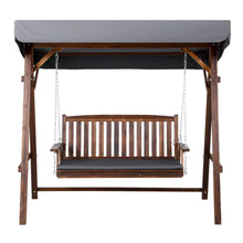 Load image into Gallery viewer, Gardeon Wooden Swing Chair Garden Bench Canopy 3 Seater Outdoor Furniture
