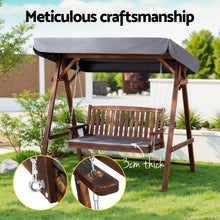 Load image into Gallery viewer, Gardeon Wooden Swing Chair Garden Bench Canopy 3 Seater Outdoor Furniture
