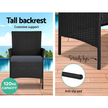 Load image into Gallery viewer, Gardeon 4 Seater Outdoor Sofa Set Wicker Setting Table Chair Furniture Black
