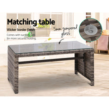 Load image into Gallery viewer, Gardeon 4 PCS Outdoor Sofa Set Rattan Chair Table Setting Garden Furniture Grey
