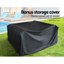 Load image into Gallery viewer, Gardeon 4 PCS Outdoor Sofa Set with Storage Cover Rattan Chair Furniture Grey
