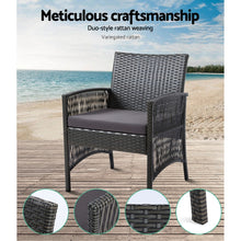 Load image into Gallery viewer, Gardeon 4PCS Outdoor Sofa Set Wicker Harp Chair Table Garden Furniture Grey
