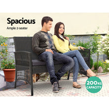 Load image into Gallery viewer, Gardeon 4PCS Outdoor Sofa Set Wicker Harp Chair Table Garden Furniture Grey
