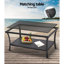 Load image into Gallery viewer, Gardeon 4PCS Outdoor Sofa Set Wicker Harp Chair Table Garden Furniture Grey
