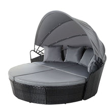 Load image into Gallery viewer, Gardeon Sun Lounge Setting Wicker Lounger Day Bed Outdoor Furniture Patio Black
