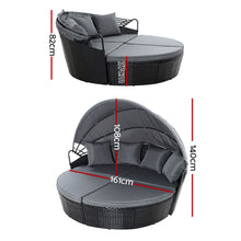 Load image into Gallery viewer, Gardeon Sun Lounge Setting Wicker Lounger Day Bed Outdoor Furniture Patio Black
