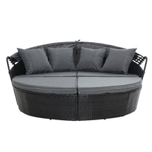 Load image into Gallery viewer, Gardeon Sun Lounge Setting Wicker Lounger Day Bed Outdoor Furniture Patio Black
