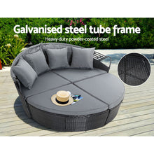 Load image into Gallery viewer, Gardeon Sun Lounge Setting Wicker Lounger Day Bed Outdoor Furniture Patio Black
