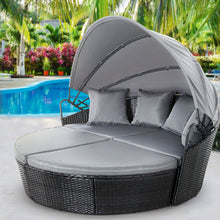 Load image into Gallery viewer, Gardeon Sun Lounge Setting Wicker Lounger Day Bed Outdoor Furniture Patio Black
