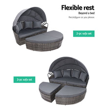 Load image into Gallery viewer, Gardeon Sun Lounge Setting Wicker Lounger Day Bed Outdoor Furniture Patio Grey
