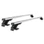 Universal Car Roof Racks Pod Aluminium Cross Bars 137cm Silver Adjustable with Mounting Brackets