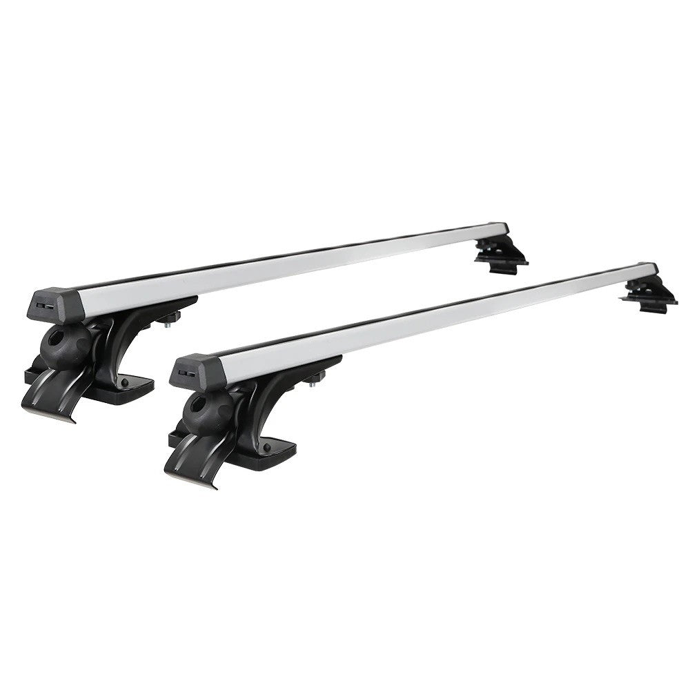 Universal Car Roof Racks Pod Aluminium Cross Bars 137cm Silver Adjustable with Mounting Brackets