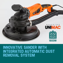 Load image into Gallery viewer, UNIMAC 1800W Drywall Sander Plaster Automatic Wall Gyprock Vacuum System
