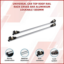 Load image into Gallery viewer, Universal Car Top Roof Rail Rack Cross Bar Aluminium Lockable 1350MM
