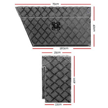Load image into Gallery viewer, Giantz Aluminium Ute Tool Box Pair of Toolbox Tray Vehicle Storage Lock
