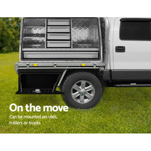 Load image into Gallery viewer, Giantz Black Under Tray Tool Box Pair Set Ute Steel Toolbox Trailer Underbody
