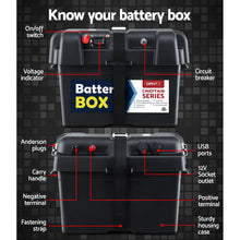 Load image into Gallery viewer, Giantz AGM Battery Box 12v XL Deep Cycle Portable Solar Caravan Camping
