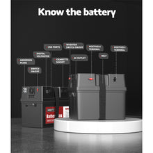 Load image into Gallery viewer, Giantz Battery Box 500W Inverter Deep Cycle Battery Portable Caravan Camping USB
