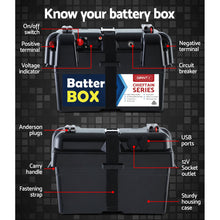 Load image into Gallery viewer, Giantz AGM Battery Box 12v Large Deep Cycle Box Portable Solar Caravan Camping
