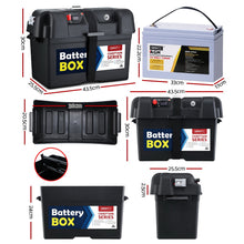 Load image into Gallery viewer, GIANTZ 130Ah Deep Cycle Battery &amp; Battery Box 12V AGM Marine Sealed Power Solar
