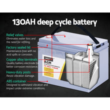 Load image into Gallery viewer, GIANTZ 130Ah Deep Cycle Battery &amp; Battery Box 12V AGM Marine Sealed Power Solar
