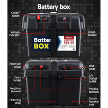 Load image into Gallery viewer, GIANTZ 130Ah Deep Cycle Battery &amp; Battery Box 12V AGM Marine Sealed Power Solar
