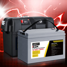 Load image into Gallery viewer, Giantz AGM Deep Cycle Battery 12V 100Ah Box Portable Solar Caravan Camping
