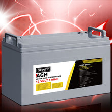 Load image into Gallery viewer, Giantz AGM Deep Cycle Battery 12V 170Ah Box Portable Solar Caravan Camping
