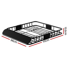 Load image into Gallery viewer, Giantz Universal Car Roof Rack Basket Luggage Vehicle Cargo Carrier 111cm Black
