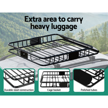 Load image into Gallery viewer, Giantz Universal Car Roof Rack Basket Luggage Vehicle Cargo Carrier 111cm Black
