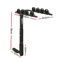 Load image into Gallery viewer, Giantz 4 Bicycle Carrier Bike Rack Car Rear Hitch Mount 2&quot; Towbar Foldable,Giantz 4 Bicycle Carrier Bike Rack Car Rear Hitch Mount 2&quot; Towbar Foldable
