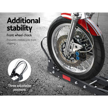 Load image into Gallery viewer, Giantz Motorcycle Motorbike Carrier Rack Ramp 2&quot;Towbar Adjustable Height Black,Giantz Motorcycle Motorbike Carrier Rack Ramp 2&quot;Towbar Adjustable Height Black
