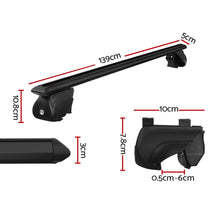 Load image into Gallery viewer, Universal Car Roof Racks Pod Aluminium Cross Bars Upgraded Holder 126cm Black
