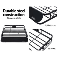 Load image into Gallery viewer, Giantz Universal Roof Rack Basket Car Luggage Carrier Steel Vehicle Cargo 112cm
