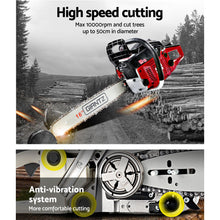 Load image into Gallery viewer, GIANTZ 45CC Petrol Commercial Chainsaw Chain Saw Bar E-Start Black
