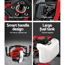 Load image into Gallery viewer, Giantz 92CC Post Hole Digger Motor Only Petrol Engine Red

