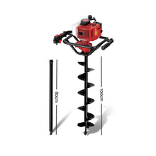 Load image into Gallery viewer, Giantz 92CC Post Hole Digger 200mm Petrol Drill Extension Bits Auger
