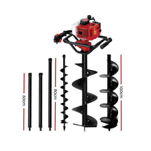 Load image into Gallery viewer, Giantz Post Hole Diggers 92CC Petrol Digger Extension Auger Bits
