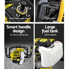 Load image into Gallery viewer, Giantz 92CC Post Hole Digger Motor Only Petrol Engine Yellow
