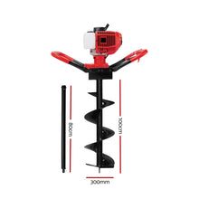 Load image into Gallery viewer, Giantz 80CC Post Hole Digger 300mm Petrol Drill Extension Bits Auger
