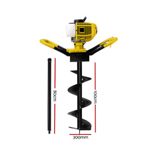 Load image into Gallery viewer, Giantz 80CC Post Hole Digger 300mm Petrol Drill Auger Extension Bits
