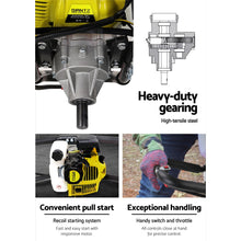 Load image into Gallery viewer, Giantz 66CC Post Hole Digger Petrol Drill Borer Fence Extension Auger Bits
