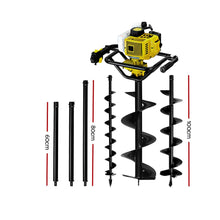 Load image into Gallery viewer, Giantz 92CC Post Hole Digger Petrol Drill Auger Extension Bits

