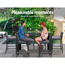 Load image into Gallery viewer, Gardeon Outdoor Bar Set Table Chairs Stools Rattan Patio Furniture 6 Seaters
